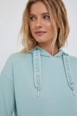 Кофта Joop! жіноча колір бірюзовий з капюшоном однотонна