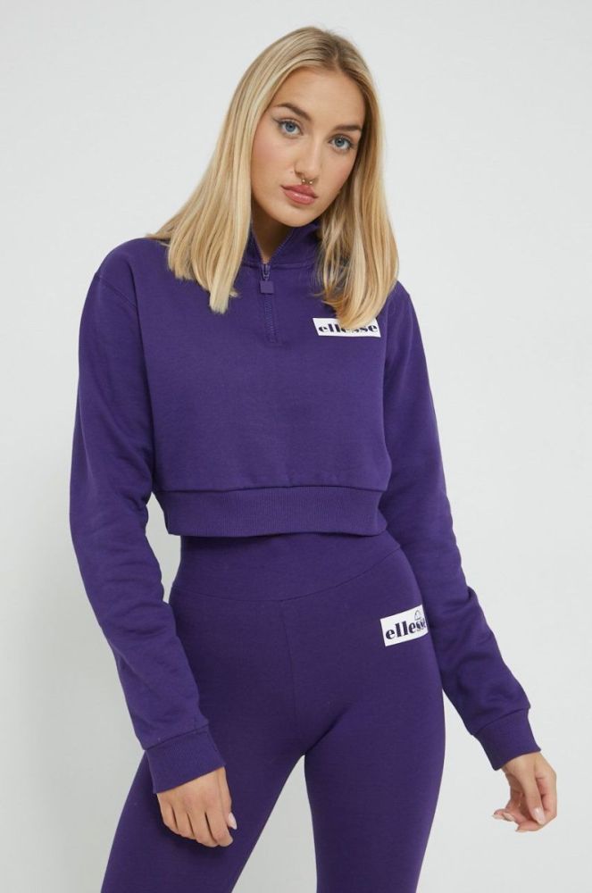 Кофта Ellesse жіноча колір фіолетовий однотонна фото 4