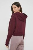 Бавовняна кофта adidas Originals жіноча колір фіолетовий з капюшоном однотонна (2795971)