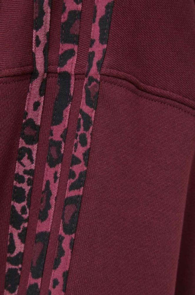 Бавовняна кофта adidas Originals жіноча колір фіолетовий з капюшоном однотонна (2795971) фото 5