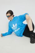 Бавовняна кофта adidas Originals жіноча  з принтом колір блакитний