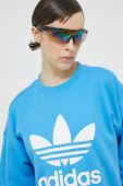 Бавовняна кофта adidas Originals жіноча  з принтом колір блакитний