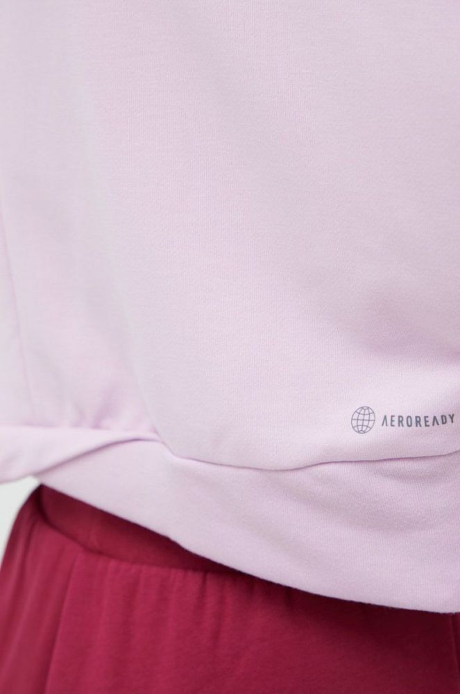 Тренувальна кофта adidas Studio жіноча колір фіолетовий однотонна фото 5