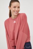 Кофта для йоги adidas Studio жіноча колір рожевий однотонна