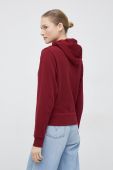 Бавовняна кофта Tommy Hilfiger жіноча колір бордовий з капюшоном з аплікацією