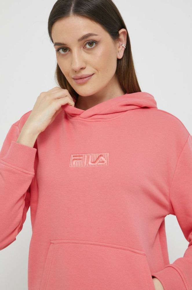 Кофта Fila жіноча колір помаранчевий з аплікацією фото 4