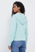 Кофта Lacoste жіноча колір бірюзовий з капюшоном однотонна