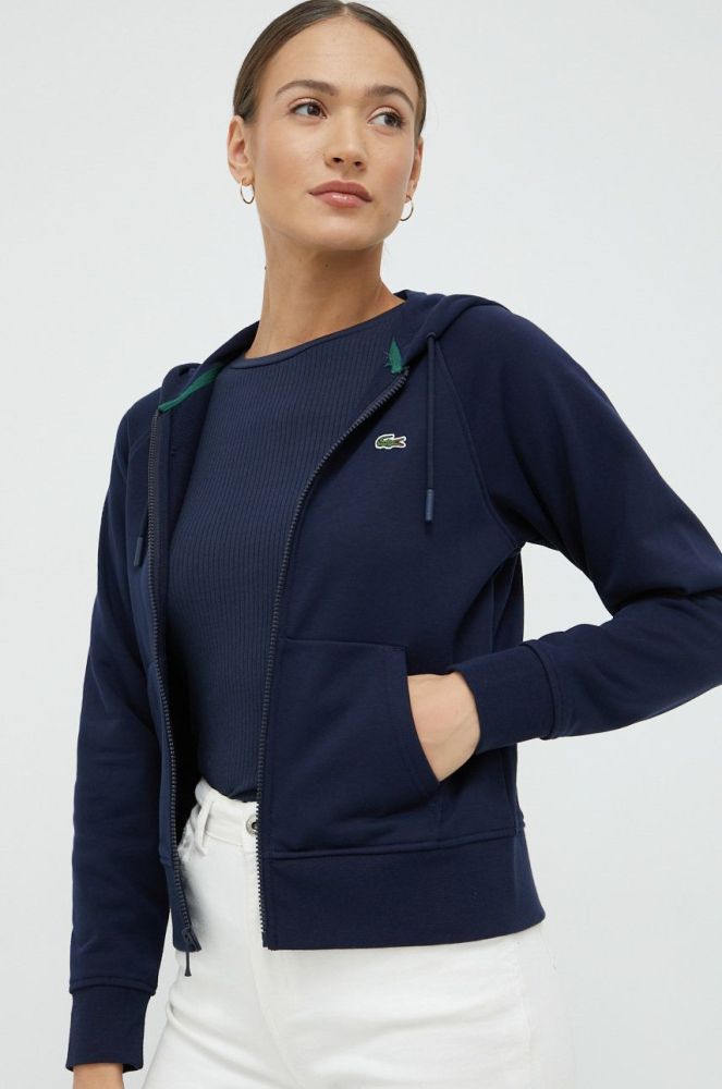 Кофта Lacoste жіноча колір синій однотонна (2684062)