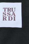 Бавовняна кофта Trussardi жіноча колір чорний з капюшоном з принтом (2506428)
