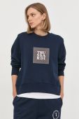 Бавовняна кофта Trussardi жіноча колір синій з принтом (2503435)
