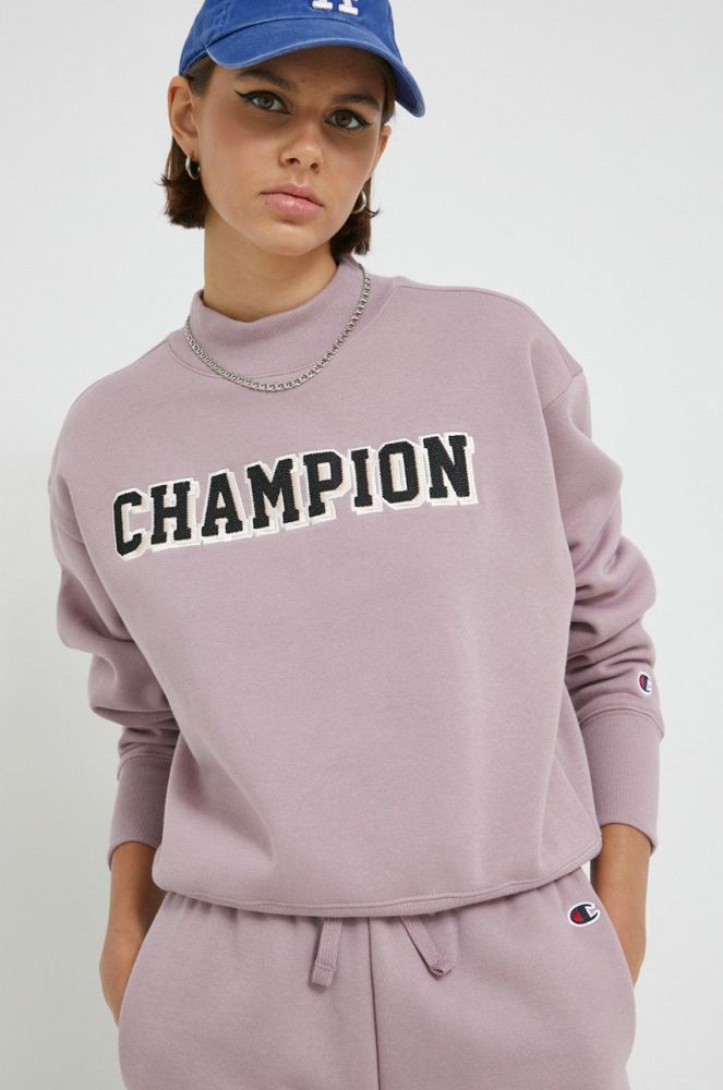 Кофта Champion жіноча колір фіолетовий однотонна 115439-EBY