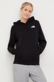 Бавовняна кофта The North Face жіноча колір чорний з капюшоном з принтом (2764866)