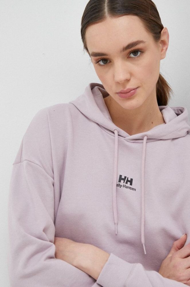 Кофта Helly Hansen жіноча колір рожевий з капюшоном однотонна фото 4