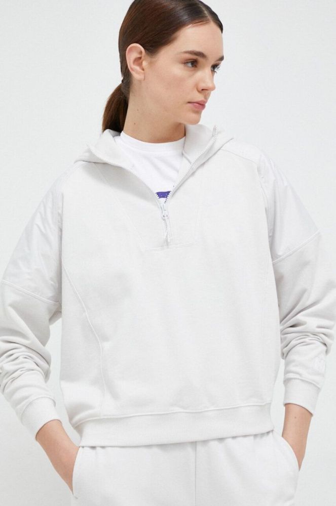 Кофта Helly Hansen жіноча колір сірий з капюшоном однотонна фото 4