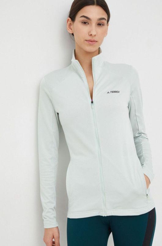 Спортивна кофта adidas TERREX Multi жіноча колір зелений однотонна фото 2