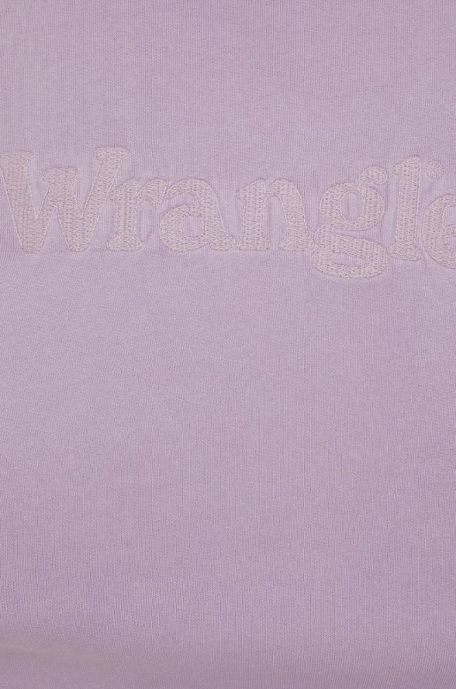Бавовняна кофта Wrangler жіноча колір фіолетовий з аплікацією фото 5