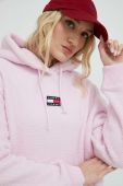Кофта Tommy Jeans жіноча колір фіолетовий з капюшоном однотонна