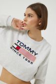 кофта Tommy Jeans жіноча колір сірий з аплікацією