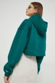 кофта Tommy Jeans жіноча колір зелений з капюшоном з аплікацією