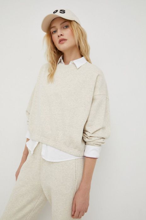 Бавовняна кофта American Vintage жіноча колір бежевий меланж