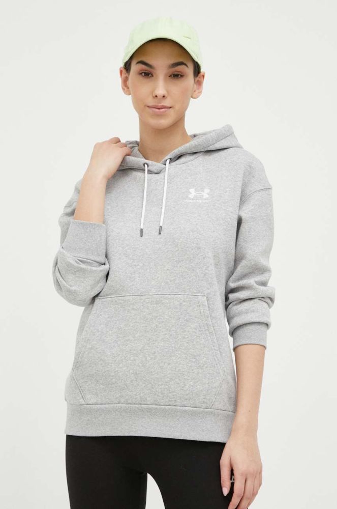 Кофта Under Armour жіноча колір сірий з капюшоном однотонна 1373033-690