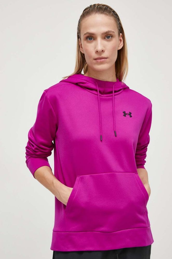 Спортивна кофта Under Armour Armour Fleece колір чорний з капюшоном однотонна