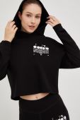 Бавовняна кофта Diadora жіноча колір чорний з принтом