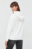 Кофта Luisa Spagnoli жіноча колір білий з капюшоном з аплікацією
