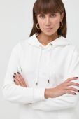 Кофта Luisa Spagnoli жіноча колір білий з капюшоном з аплікацією