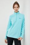 Спортивна кофта Jack Wolfskin Taunus жіноча колір бірюзовий однотонна Спортивна кофта Jack Wolfskin Taunus жіноча колір бірюзовий однотонна