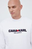 Кофта Karl Lagerfeld Karl Lagerfeld x Cara Delevingne жіноча колір білий з аплікацією