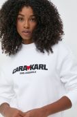 Кофта Karl Lagerfeld Karl Lagerfeld x Cara Delevingne жіноча колір білий з аплікацією