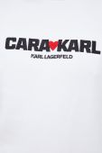 Кофта Karl Lagerfeld Karl Lagerfeld x Cara Delevingne жіноча колір білий з аплікацією