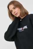 Кофта Karl Lagerfeld Karl Lagerfeld x Cara Delevingne жіноча колір чорний з аплікацією