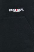 Кофта Karl Lagerfeld Karl Lagerfeld x Cara Delevingne unisex колір чорний з капюшоном з аплікацією