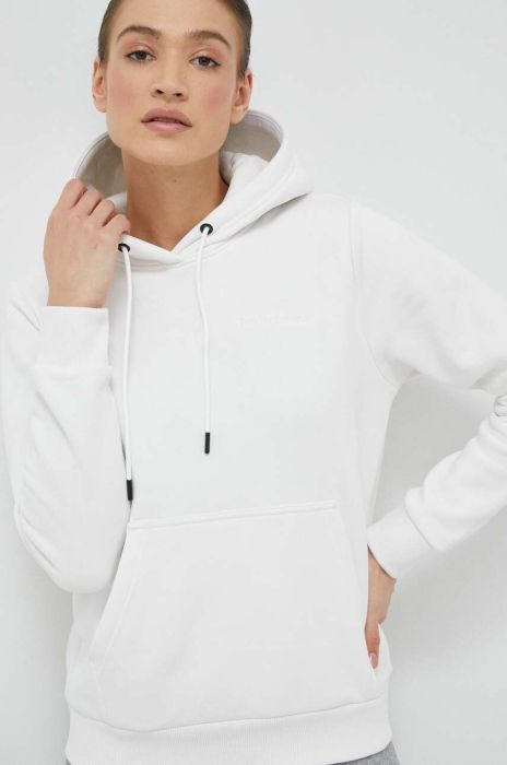 Кофта Peak Performance жіноча колір білий з капюшоном однотонна