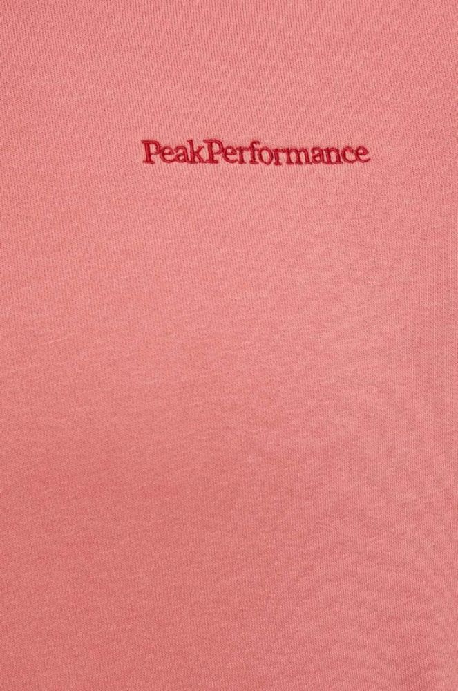 Кофта Peak Performance жіноча колір рожевий з капюшоном однотонна фото 5