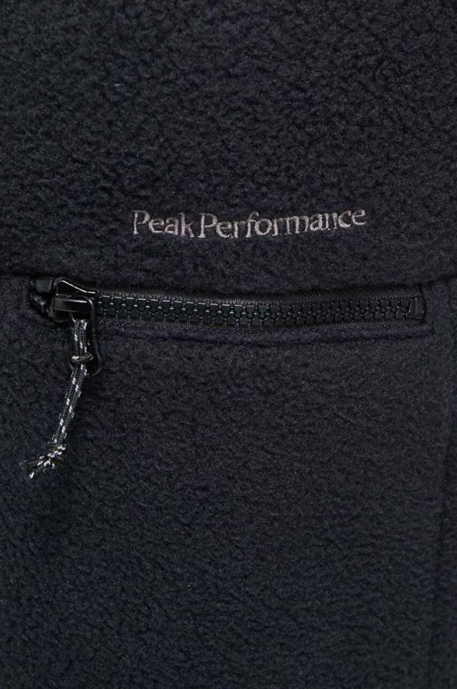 Спортивна кофта Peak Performance жіноча колір чорний однотонна фото 5