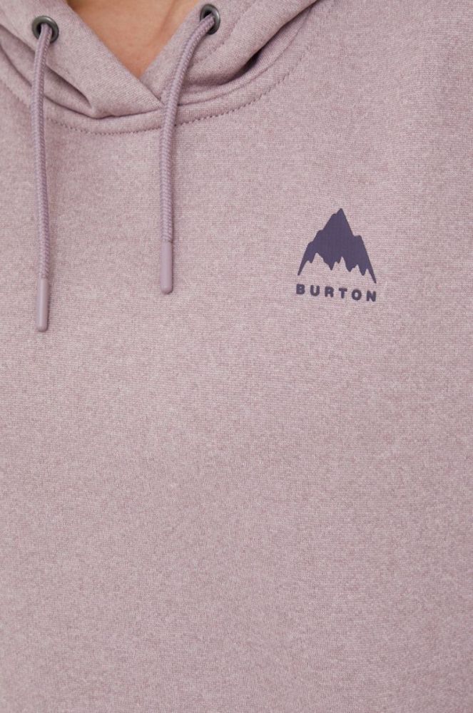Кофта Burton жіноча колір фіолетовий з капюшоном з принтом фото 5