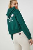 Кофта Sixth June жіноча колір зелений з капюшоном однотонна