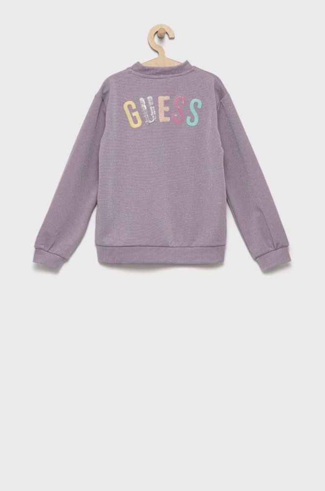 Дитяча кофта Guess колір фіолетовий з аплікацією (2567174) фото 2