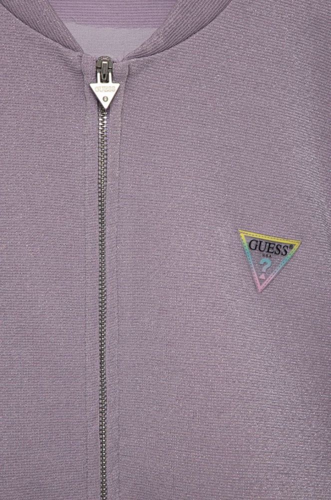 Дитяча кофта Guess колір фіолетовий з аплікацією (2567174) фото 3