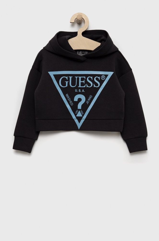 Дитяча кофта Guess колір чорний з принтом (2494778)