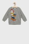 Дитяча кофта Name it Psi Patrol колір сірий з принтом