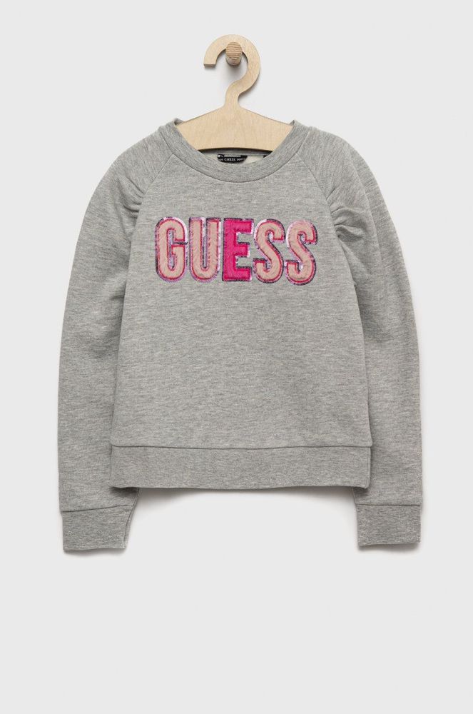 Дитяча кофта Guess колір сірий з аплікацією (2538164)