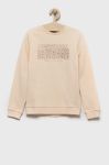 Дитяча бавовняна кофта Guess колір бежевий з аплікацією (2582340)