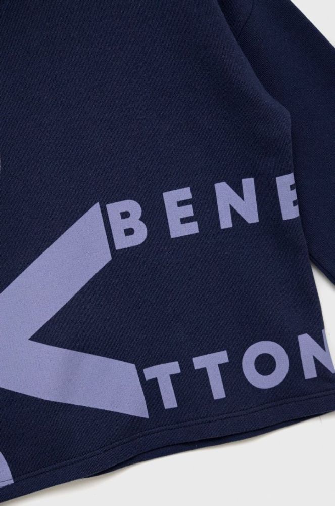 Дитяча бавовняна кофта United Colors of Benetton колір синій візерунок фото 3