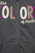 Дитяча бавовняна кофта United Colors of Benetton колір сірий з принтом (2522386)