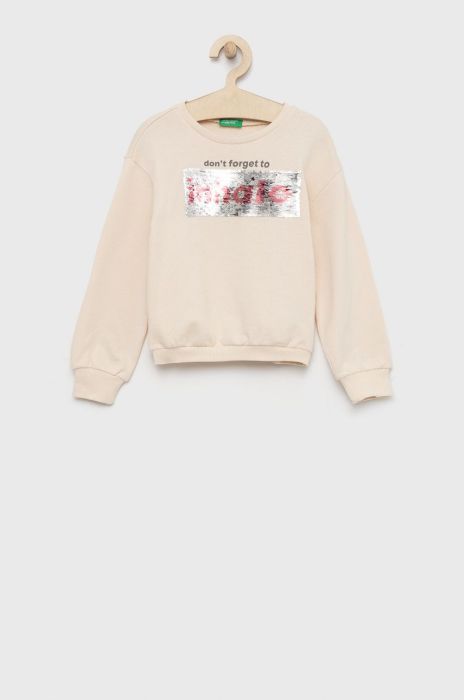 Дитяча бавовняна кофта United Colors of Benetton колір рожевий з аплікацією (2713242)