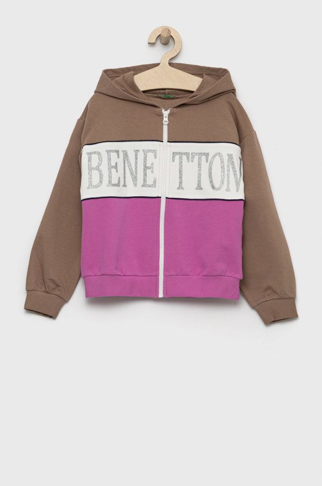 Дитяча кофта United Colors of Benetton колір коричневий однотонна (2680385)